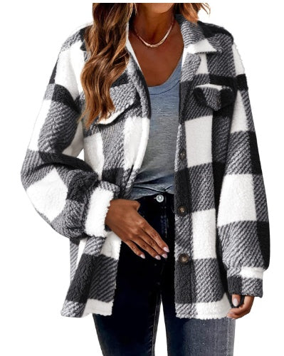 Lamb Fleece Button Jacket – Winter Warm Casual Outerwear