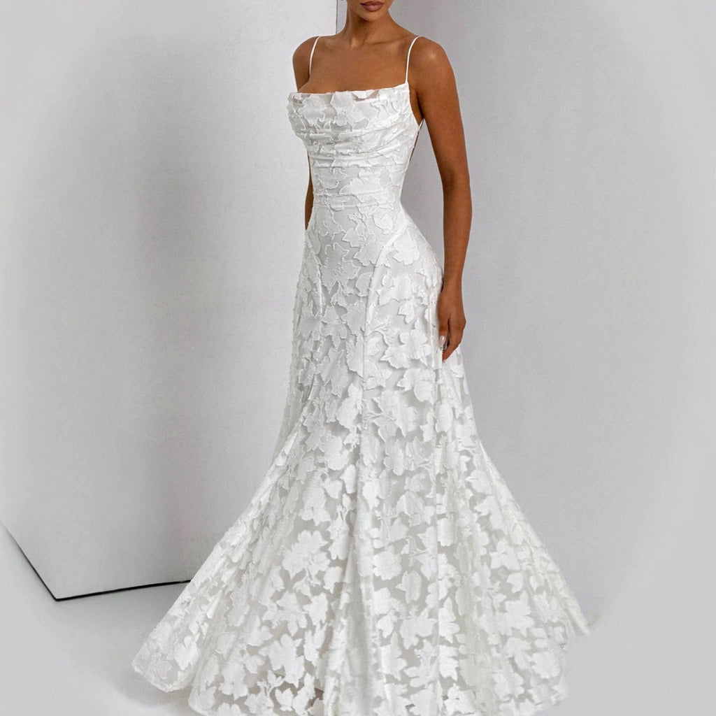 Slim-fit Sling Backless Lace Up Design Dress