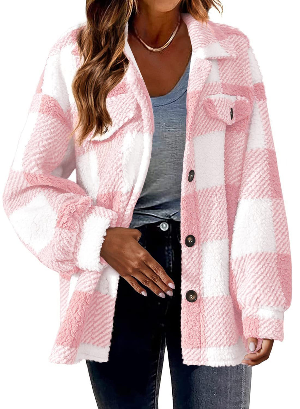 Lamb Fleece Button Jacket – Winter Warm Casual Outerwear