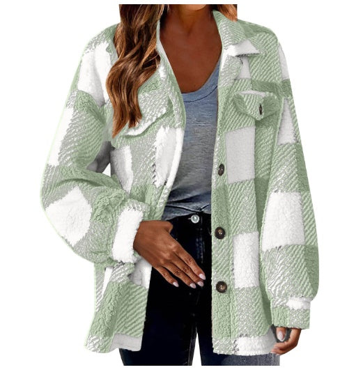 Lamb Fleece Button Jacket – Winter Warm Casual Outerwear